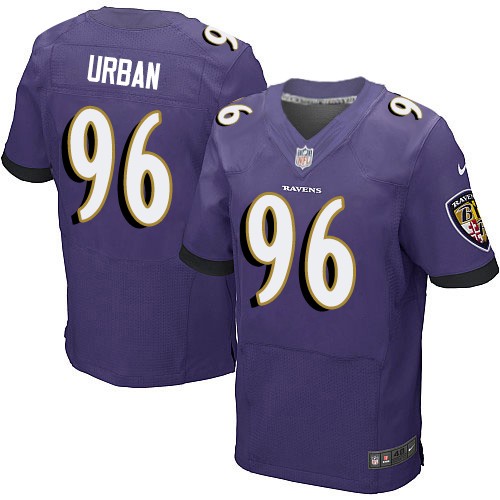 Men's Elite Brent Urban Nike Jersey Purple Home - #96 NFL Baltimore Ravens